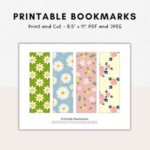 Floral Printable Bookmarks, Flower Pattern Bookmarks, Colorful Bookmarks, Print Your Own Bookmarks, DIY Bookmarks, Digital Download