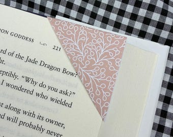 Marcapáginas de esquina, Marcapáginas de papel, Marcapáginas con esquinas dobladas, Regalo para lectores, Regalo para amantes de los libros, Regalo para lectores, Rincón de libros