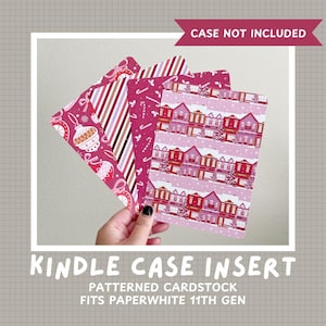 CHRISTMAS Kindle Insert For Clear Case: gemusterte Karton Einlagen für kindle paperwhite, kindle decor, e-Reader Einleger