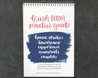 Comprehensive Brush Letter Practice Guide - Printable and Traceable Instant Download, Lettering Worksheets, Calligraphy Worksheets