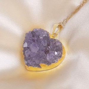 Gifts For Mom, Heart Necklace, Amethyst Necklace Gold, Mothers Day Gift, Wife Gift, Best Friend Gifts, G14-823 Bild 1