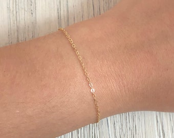 14K Gold Filled Bracelet - Delicate Gold Layer - Dainty Super Thin Bracelet - Simple Bracelet Everyday - Gifts For Her - Z1-04