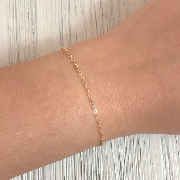 14K Gold Filled Bracelet - Delicate Gold Layer - Dainty Super Thin Bracelet - Simple Bracelet Everyday - Gifts For Her - Z1-04