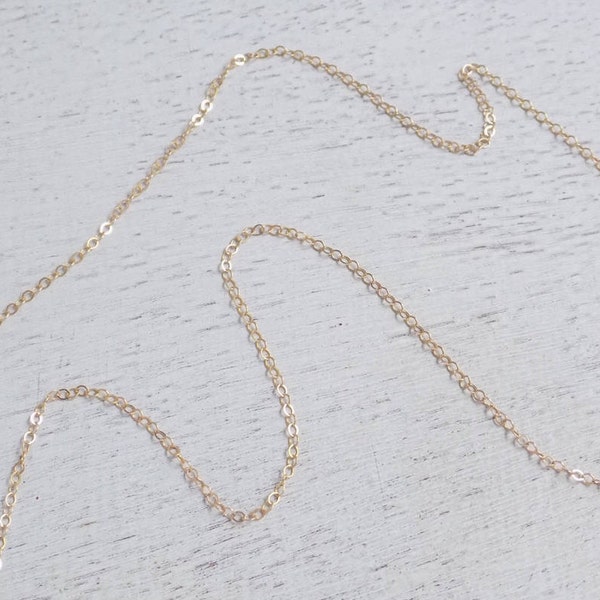 14K Gold Filled Chain, Delicate Gold Layer, Replacement Chain For Pendants, Finished Chain, 16-18-20-24-30-33-36 Inches, Made to Order