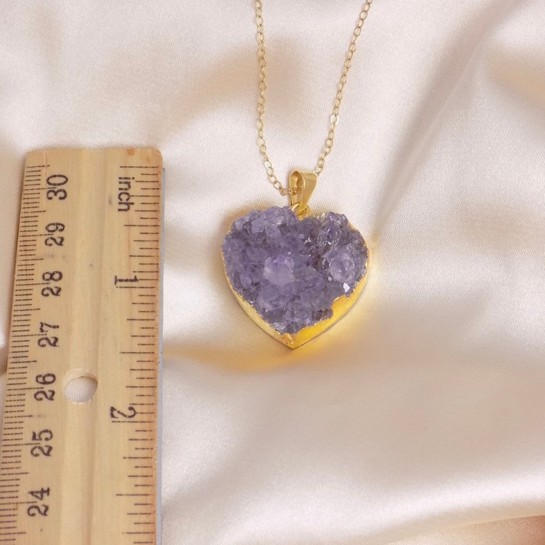 Gifts For Mom, Heart Necklace, Amethyst Necklace Gold, Mothers Day Gift, Wife Gift, Best Friend Gifts, G14-823 Bild 4