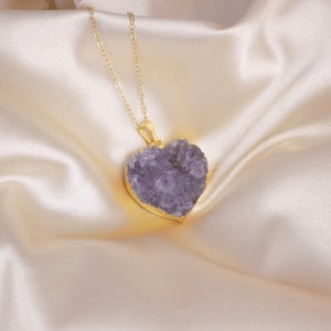 Gifts For Mom, Heart Necklace, Amethyst Necklace Gold, Mothers Day Gift, Wife Gift, Best Friend Gifts, G14-823 Bild 3