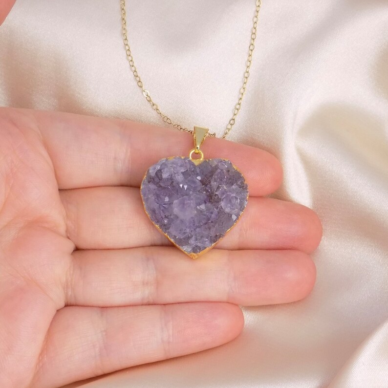 Gifts For Mom, Heart Necklace, Amethyst Necklace Gold, Mothers Day Gift, Wife Gift, Best Friend Gifts, G14-823 Bild 2