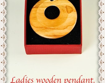 Ladies wooden pendant