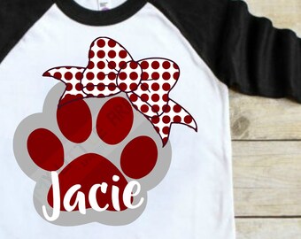 Bulldogs svg - paw print svg - paw print monogram svg - bulldogs dxf - bulldog paw print - bulldog mascot svg