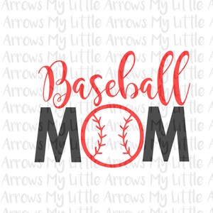 Baseball mom SVG, DXF, EPS, png Files for Cutting Machines Cameo or Cricut baseball mom svg cute baseball svg baseball svg image 2