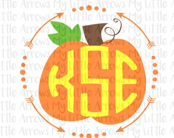 Pumpkin monogram frame SVG, DXF, EPS, png Files for Cutting Machines Cameo or Cricut - halloween monogram svg - fall monogram svg - pumpkin