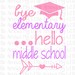 Bye Elementary Hello Middle School SVG, DXF, EPS, Png Files for Cutting ...
