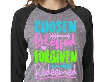 Chosen blessed forgiven redeemed svg - easter svg - christian svg - SVG, DXF, Eps, png Files - forgiven svg - redeemed svg - religious