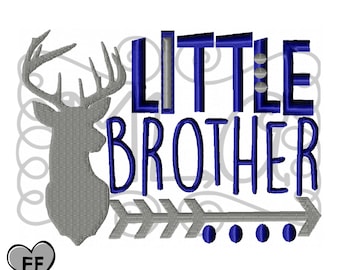 Deer little brother arrow 4x4 5x7 6x10 embroidery file - JEF -cute kids design - childrens shirt - embroidery design -arrow brother design