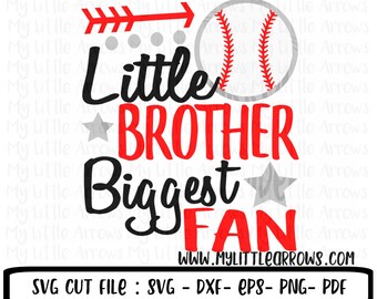 Hermano pequeño ventilador más grande svg - béisbol hermano pequeño svg - béisbol svg - SVG, DXF, EPS, png Archivos para máquinas de corte Cameo o Cricut