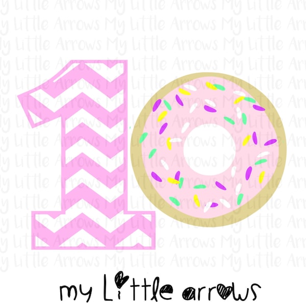Chevron One donut birthday SVG, DXF, EPS, png Files for Cutting Machines Cameo or Cricut - Donut svg - donut party - one svg - girl svg