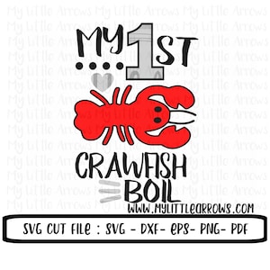 My first crawfish boil svg - crawfish svg - crawfish boil clip art - iron on - SVG, DXF, EPS, png Files for Cutting Machines Cameo Cricut