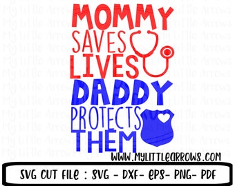 Nurse police SVG, DXF, EPS, png Files for Cutting Machines Cameo or Cricut // police svg // girl svg file // boy svg file - save and protect