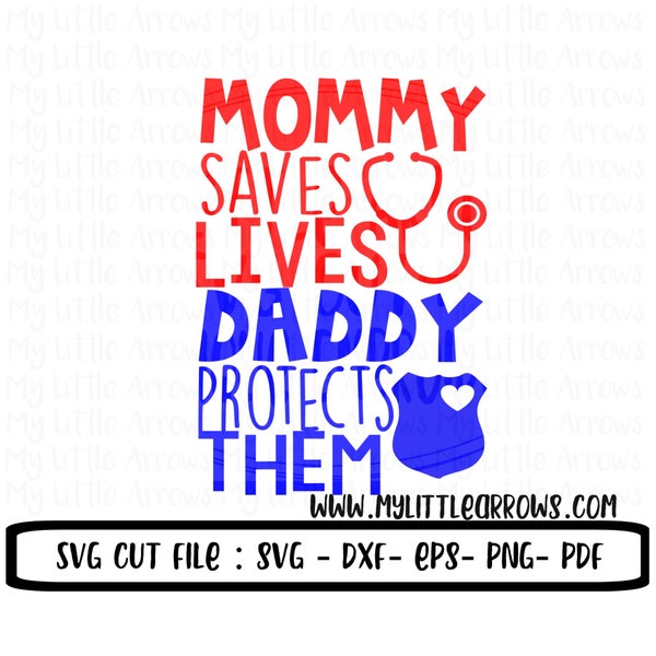 Nurse police SVG, DXF, EPS, png Files for Cutting Machines Cameo or Cricut // police svg // girl svg file // boy svg file - save and protect