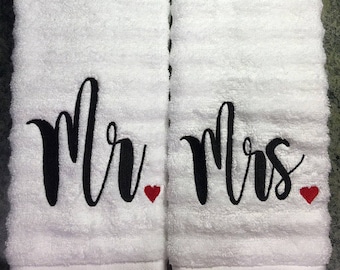 Mr. and Mrs. Embroidery design 5x7 - JEF file -wedding embroidery design - wedding diy - embroidery design - husband and wife gift