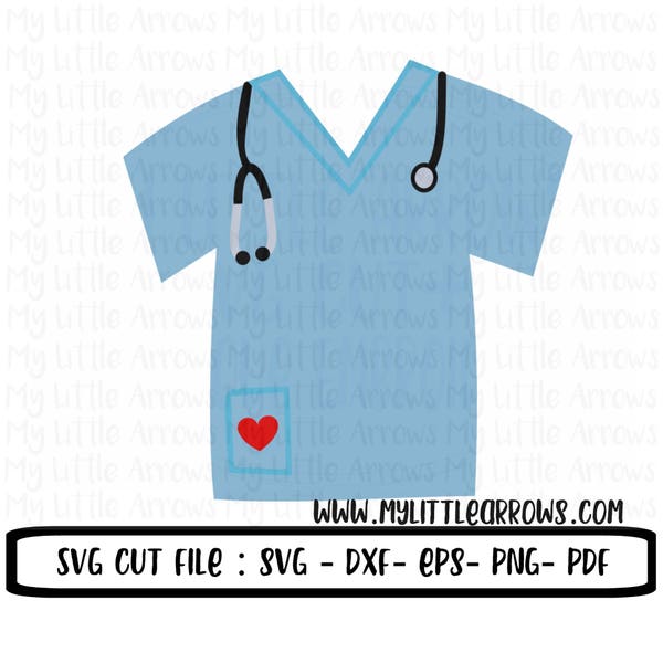 Scrub SVG, Dxf, Eps, png Files for Cutting Machines Cameo or Cricut - nurse gift - nurse svg - rn svg - lvn svg - cute nurse