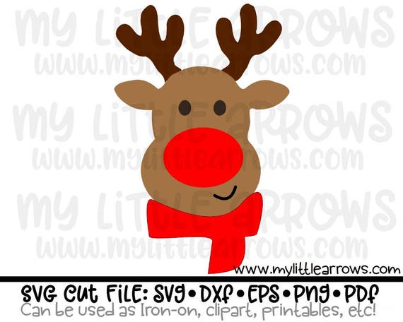 Download Reindeer With Scarf Svg Dxf Eps Png Files For Cutting Etsy