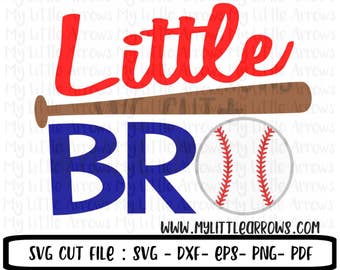 Little bro svg -  SVG, DXF, EPS, png Files - Cutting Machines Cameo Cricut - baseball clip art - cute baseball svg - little bro baseball svg