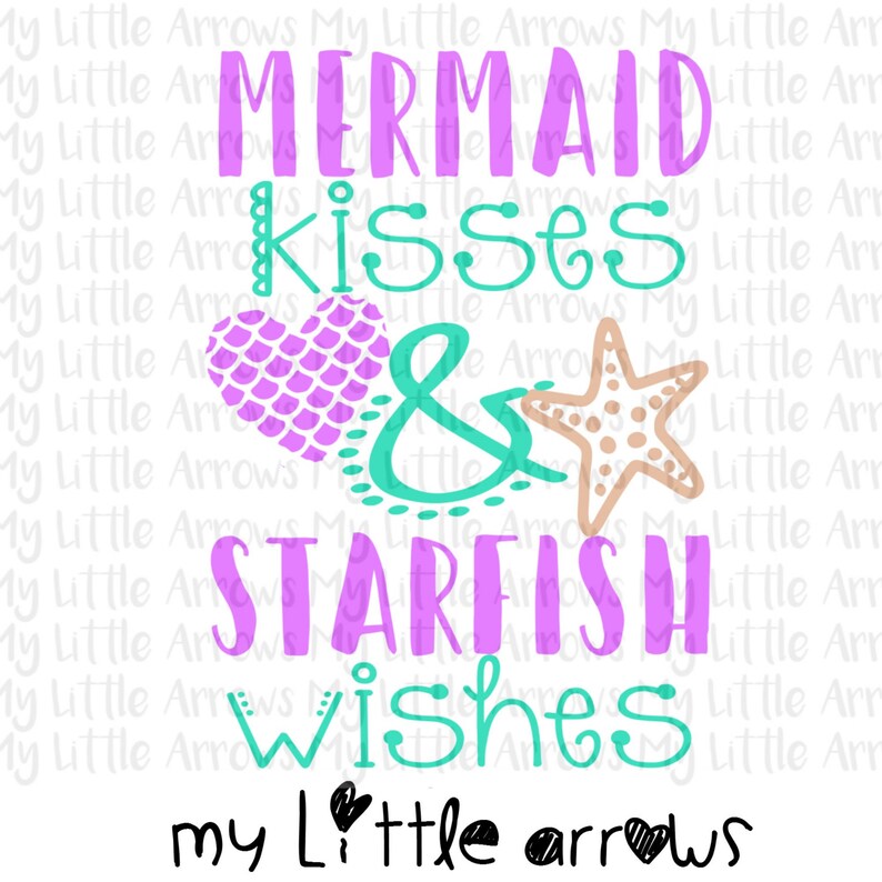 Download Mermaid kisses starfish wishes SVG DXF EPS png Files for ...