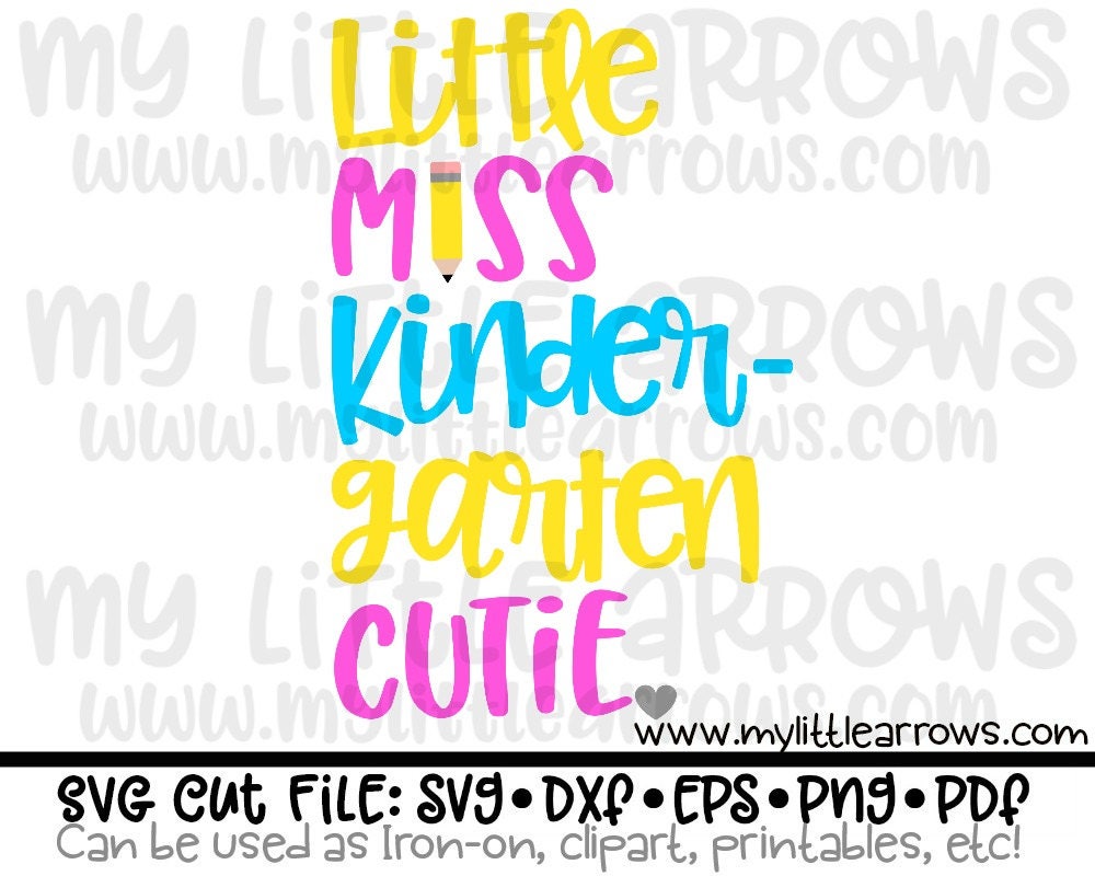 Little Miss Kindergarten cutie svg kindergarten svg | Etsy