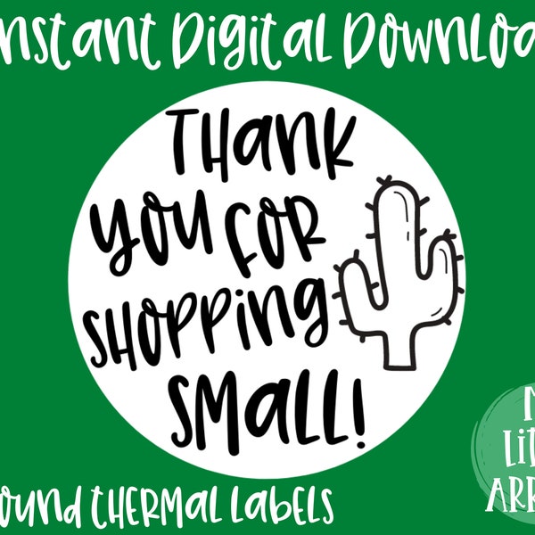 Small business sticker template - round thermal printer - munbyn, rollo, cricut, silhouette png - thank you sticker PNG