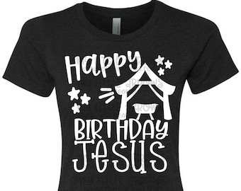 Happy Birthday Jesus svg | Jesus birthday svg | nativity svg | Christmas svg  | Cute Christmas svg | manger dxf | Christmas dxf