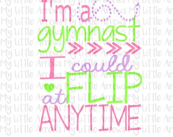 Gymnast flip at anytime SVG, DXF, EPS, png Files for Cutting Machines Cameo or Cricut // cute girly svg // gymnastic svg // gymnast svg