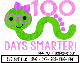 Bookworm svg - 100 días de escuela svg - escuela svg - SVG DXF EPS png archivos - 100 días de bricolaje escolar - 100 días de camisa escolar - sublimación