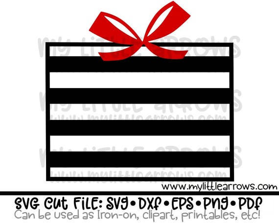 Download Free Black And White Stripe Christmas Present Svg Christmas Gift Etsy SVG DXF Cut File