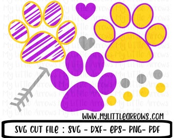 Tigers svg -  SVG, DXF, Eps, png Files - Cutting Machines Cameo or Cricut - tiger paw print svg- cute basketball svg - cute baseballs vg