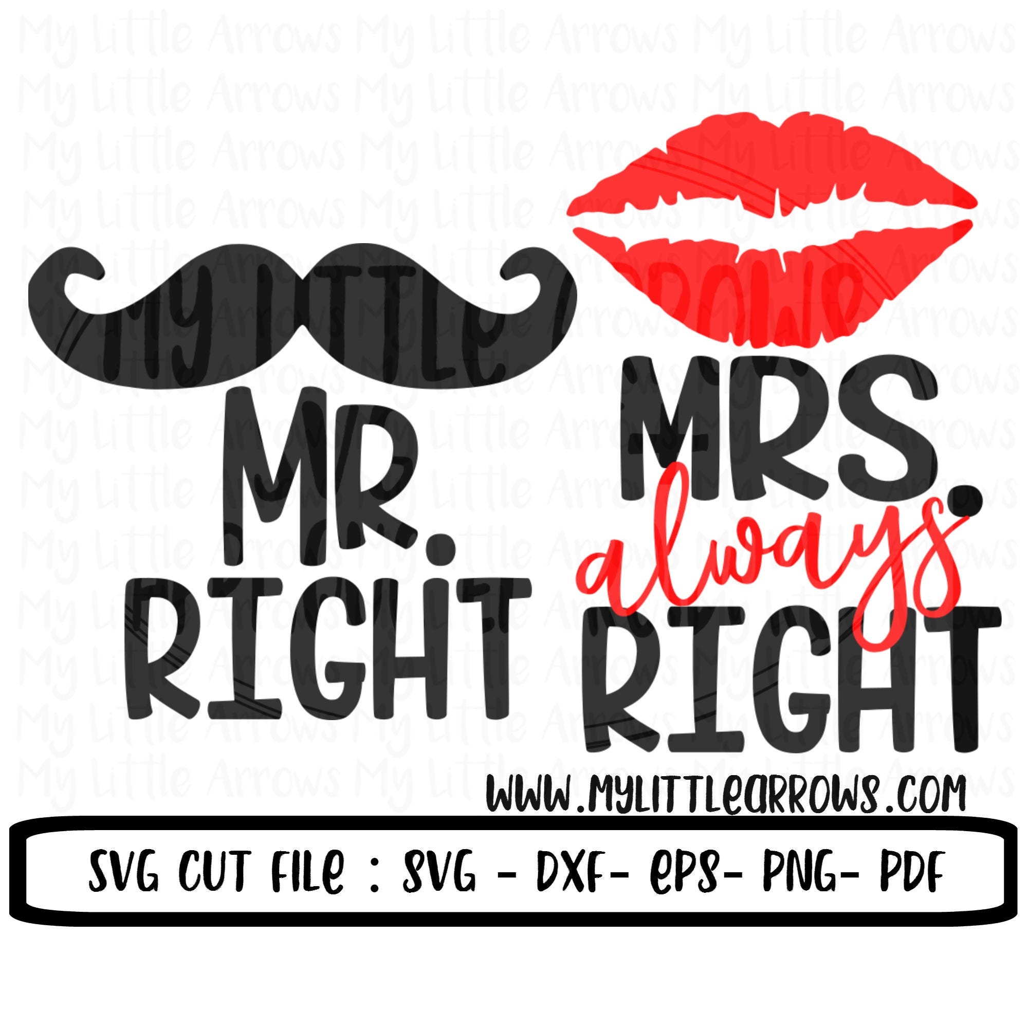 Download Mr and Mrs SVG DXF EPS png Files for Cutting Machines ...