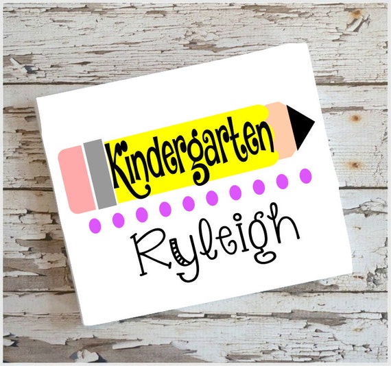 Pencil Kindergarten SVG, DXF, EPS, png Files for Cutting Machines Cameo or Cricut-first day of school svg-back to school svg-school clip art