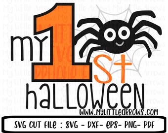 My 1st halloween SVG, DXF, EPS, png Files for Cutting Machines Cameo or Cricut - halloween svg - spider svg - cute baby halloween svg