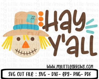 Scarecrow SVG | hey yall svg | halloween svg | SVG | thanksgiving svg | Fall Svg | Digital Download | clip art | commercial use