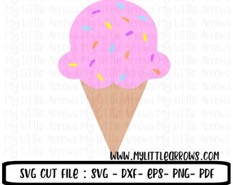 Ice cream sprinkles SVG, DXF, EPS, png Files for Cutting Machines Cameo or Cricut - summer monogram svg - ice cream birthday - ice cream