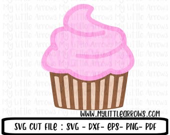 Cupcake SVG, DXF, EPS, png Files for Cutting Machines Cameo or Cricut - cupcake svg - cupcake party - birthday svg - cupcake cut file - dxf