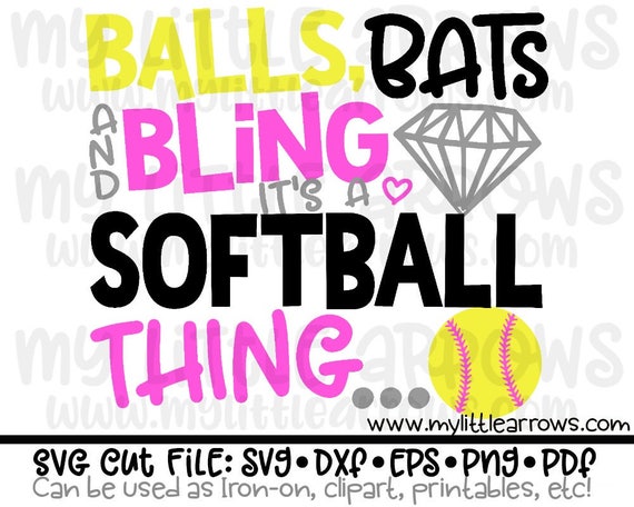 Download Softball Bling Svg Cute Softball Svg Softball Svg Etsy
