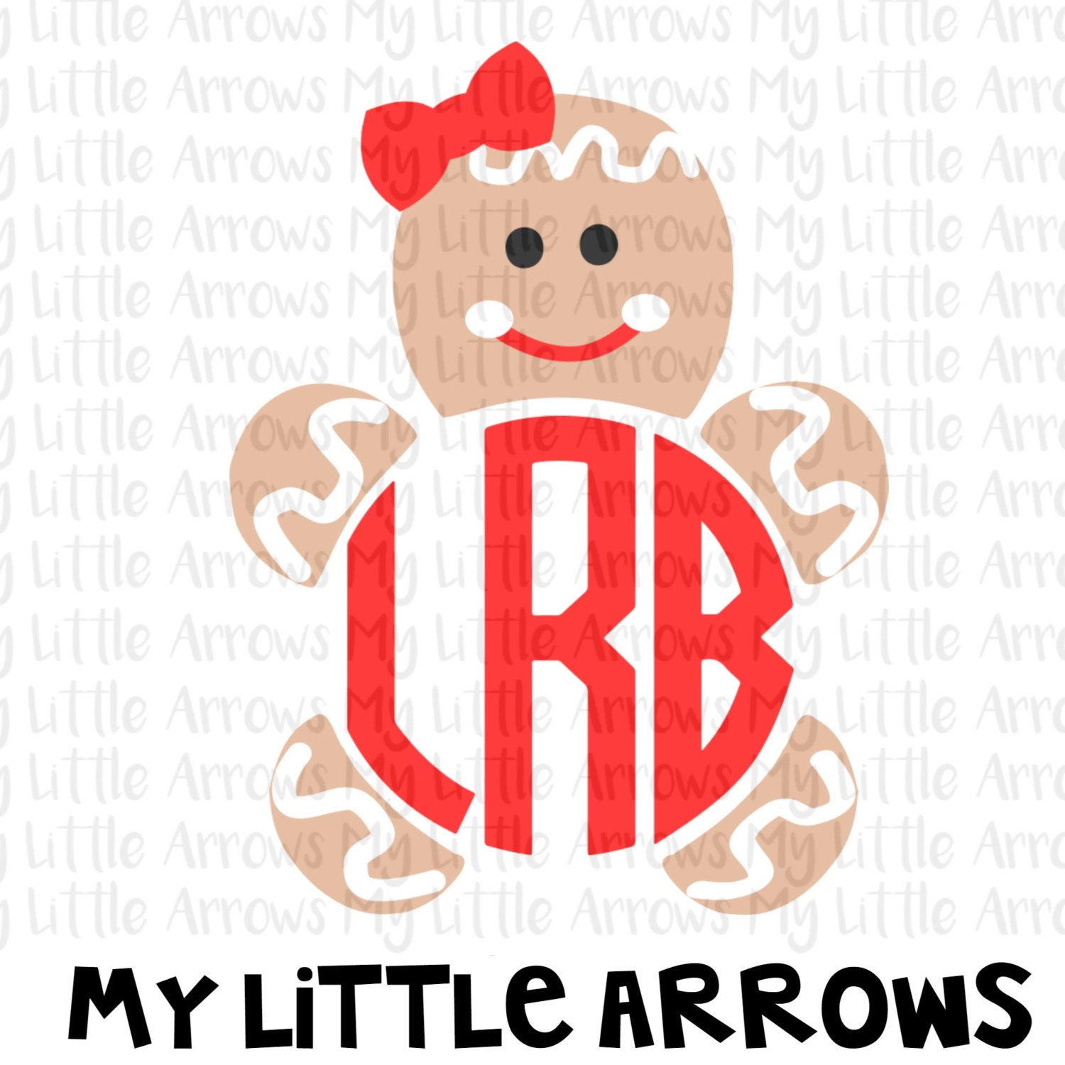 Download Gingerbread girl monogram frame SVG DXF EPS png Files for | Etsy