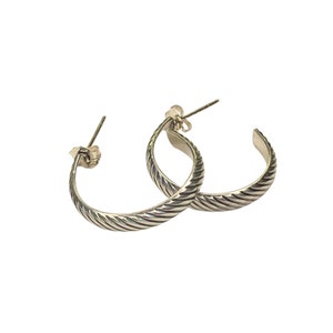Cable Hoops/Sterling Silver/Designer Hoops
