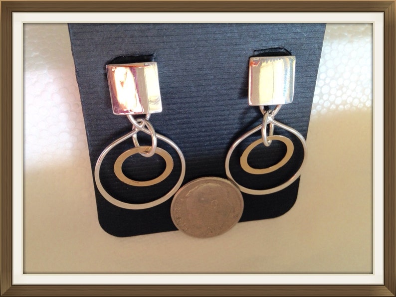Mixed Metal Earrings: 14k Gold & Sterling Silver Infinity Link image 5