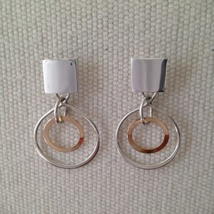 Mixed Metal Earrings: 14k Gold & Sterling Silver Infinity Link image 7