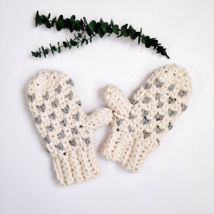 winter crochet patterns / Crochet mitten pattern / crochet pattern mittens / fair isle crochet  / bulky yarn pattern / crochet tutorial PDF