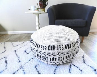 crochet pouf pattern, crochet floor pouf, crochet ottoman,  huge crochet pattern, crochet home decor patterns, chunky crochet patterns,