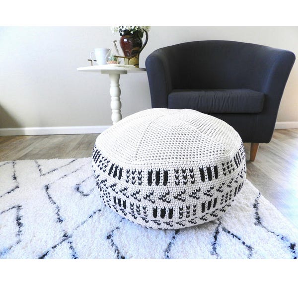 crochet pouf pattern, crochet floor pouf, crochet ottoman,  huge crochet pattern, crochet home decor patterns, chunky crochet patterns,