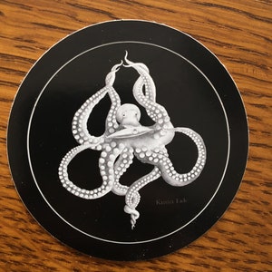 Kraken Sticker, Octopus Sticker, Vinyl Sticker, Mobiele Telefoon Sticker, Laptop Sticker, Scrapbooking Sticker, Krister Eide